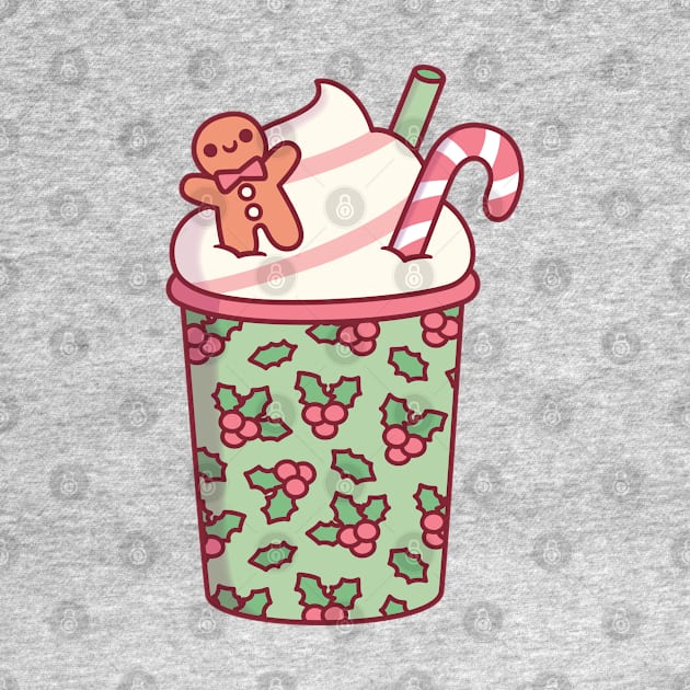 Cute Christmas Coffee Drink Gingerbread Man And Candy Cane by rustydoodle